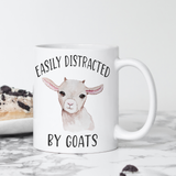Easily Distracted by Goats Coffee Mug Gift - Goat Gifts for Goat Lovers - Goat Coffee Cup