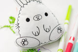 Easter Bunny Stuffed Coloring Doll - Children's Coloring Activities - Easter Basket Stuffers for Kids