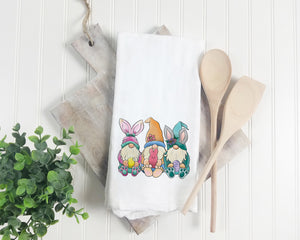 Easter Gnome Flour Sack Towel - Spring Tea Towel