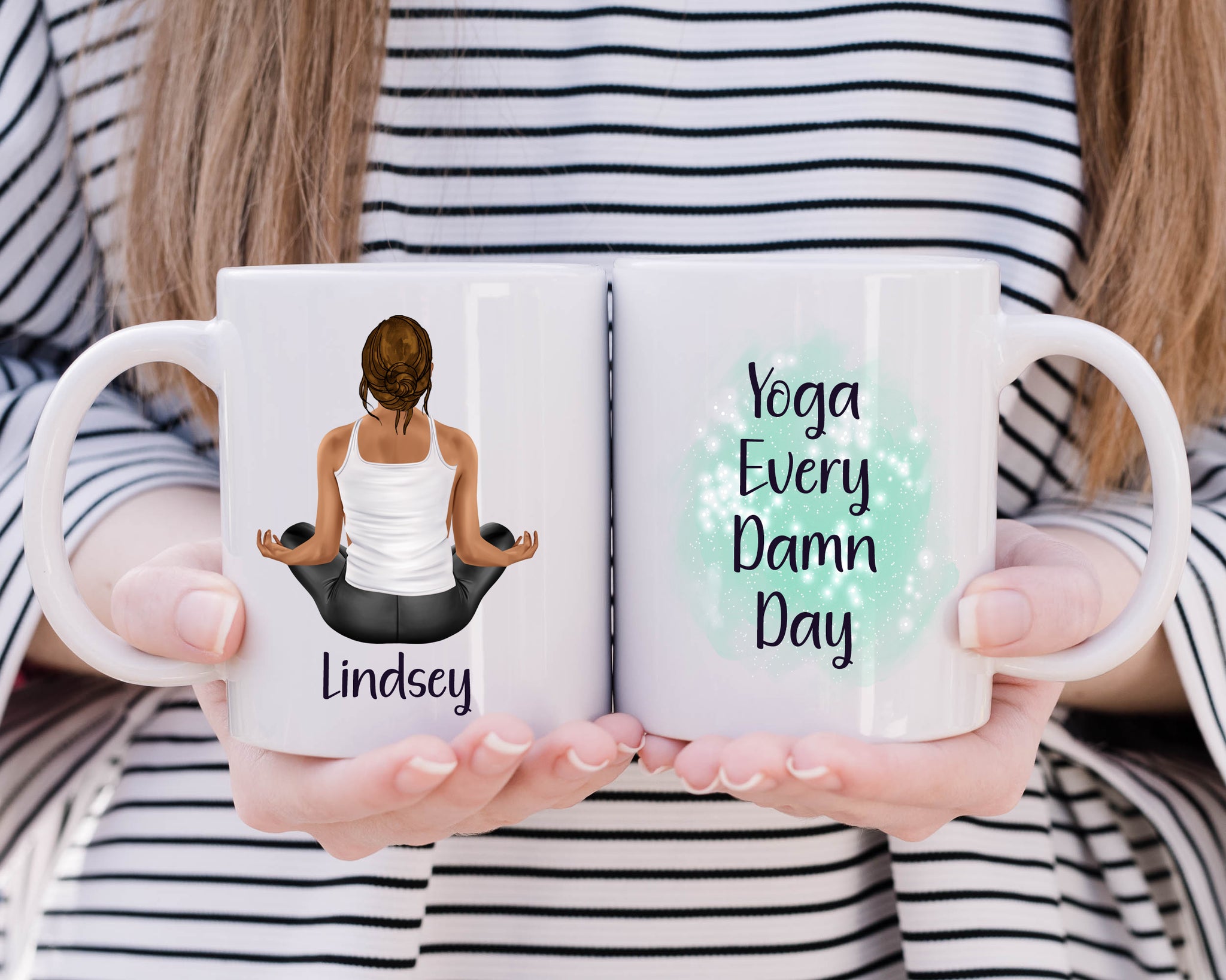 Personalised Yoga Mug With Yoga Salutation Print Yoga Gift for Yogi,  Mindfulness, Calm, Pilates Mothers Day Gift Fitsperation 