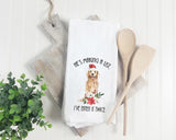 Christmas Retriever Flour Sack Towel - Funny Santa Tea Towel - Gift for Golden Lover - Black Lab Dog Mom Gift - Holiday Kitchen Towel
