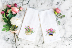 Spring Flowers Towel - Easter Decor Flour Sack