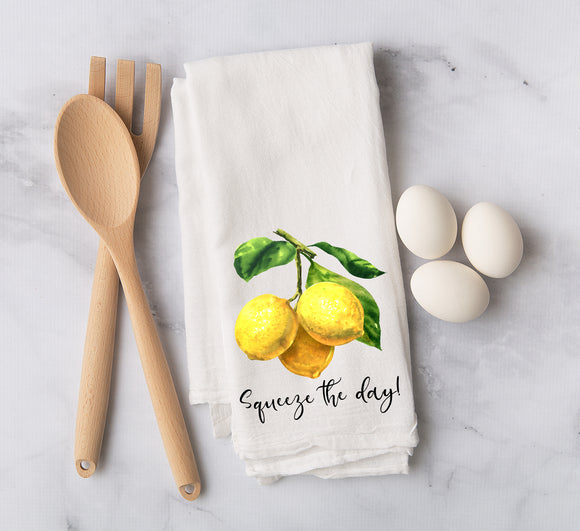 Lemon Flour Sack Towel - Squeeze the Day Lemon Tea Towel