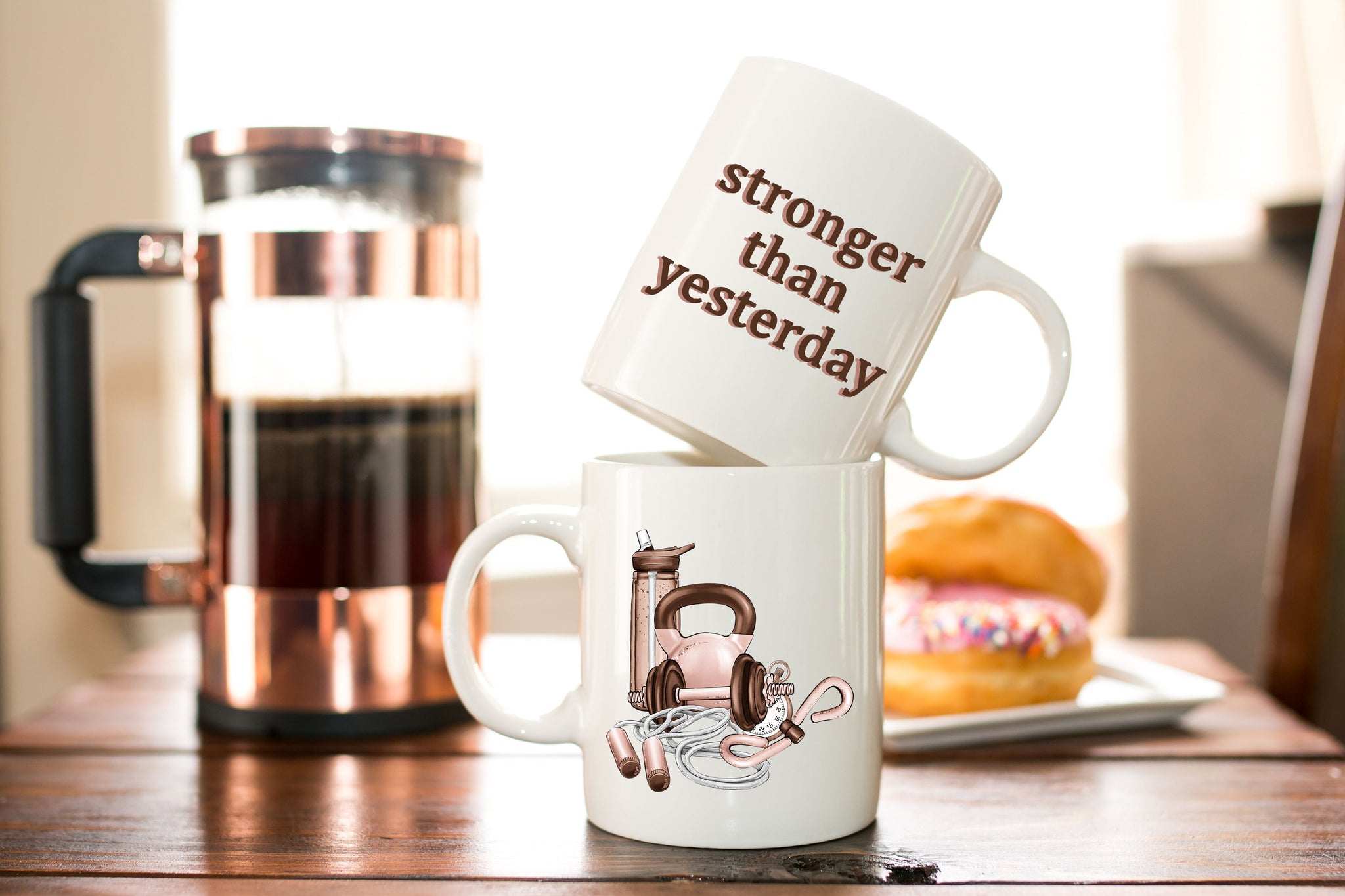 Stronger Than Yesterday - Fitness Coffee Mug - Gym Lover Gift