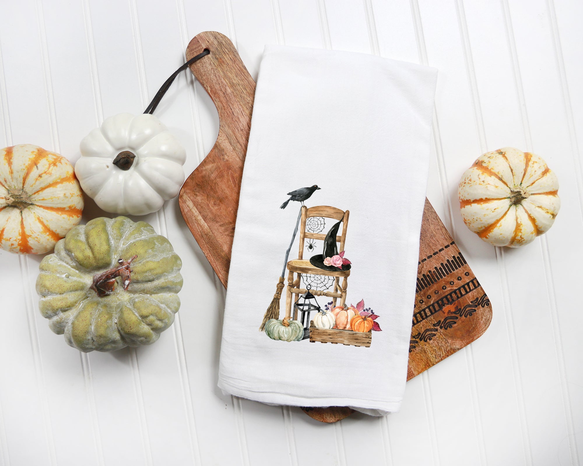Tea Towels, Set of 2, Victorian, Gothic Spider, Halloween Decorations