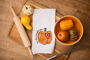 Fall Pumpkin Spice Kitchen Towel Gift - Fall Decor Flour Sack - Farmhouse Decor