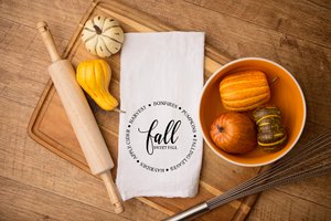 Fall Kitchen Towel Gift - Fall Decor Flour Sack - Farmhouse Decor