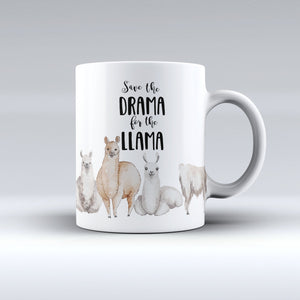 Llama Mug - Save the Drama for the Llama -  Llama Coffee Mug - Watercolor Mama Llama - Mother's Day - birthday Gift - Llama Lover Gift