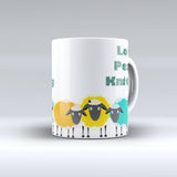 Love Peace Knitting Coffee Mug - Funny Coffee Mug for Knitters - Christmas or birthday Gift - Sublimated Coffee or Tea Mug