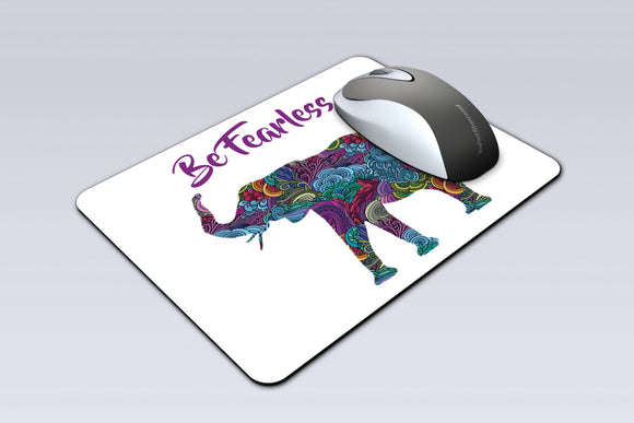 Tribal Elephant Custom Mouse Pad - Inspirational Be Fearless - Personalized Mouse Pad - Desk Accessory - Computer Accessory - Birthday Gift