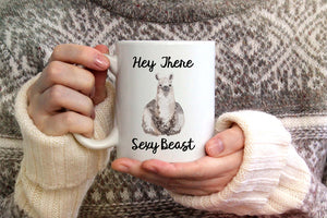 Llama Coffee Mug - Hey There Sexy Beast Mug Mug - Funny Coffee Mug - LLama or Alpaca Gift - Christmas or Birthday Gift - Dishwasher Safe