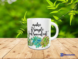 Inspirational Succulent Coffee Mug - Cactus Mug - Watercolor Succulent - Gift for Gardener - Dishwasher Safe - Cactus Mug