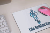 Fun Bicycle Mouse Pad -  Life Behind Bars Cycling Pun Mouse Pad - Mountain Biking Mouse Pad -  Birthday or Father's Day Gift - Cyclists