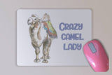 Fun Camel Mouse Pad - Crazy Camel Lady Mouse Pad - Bactrian camels - Birthday Gift - Gift for Her - Desk Accessory