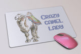 Fun Camel Mouse Pad - Crazy Camel Lady Mouse Pad - Bactrian camels - Birthday Gift - Gift for Her - Desk Accessory