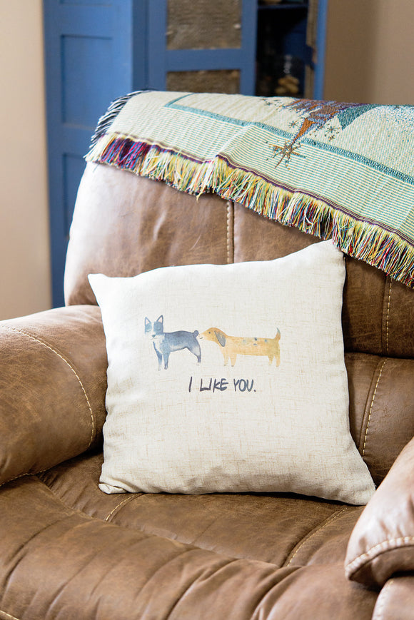 Funny I Like You Dog Pillow Cover