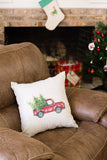 Christmas Vintage Red Truck with Tree Pillow Cover
