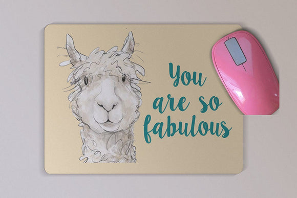 Inspirational Llama Custom Mouse Pad - Personalized You Are Fabulous Mouse Pad - Desk Accessory - Computer Accessory - Birthday Present
