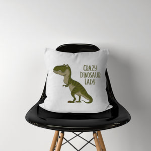 Crazy Dinosaur Lady Throw Pillow Case