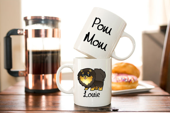 Personalized Pomeranian Mom Coffee Mug - Pom Mom Mug - Pomeranian Dog Lover - Dishwasher Safe