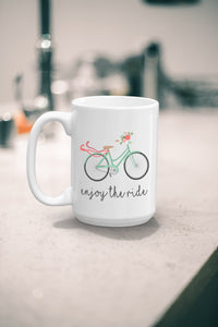 Enjoy the Ride Bicycle Coffee Mug Gift