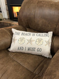 Beach or Lake House Pillow Cover with Shells