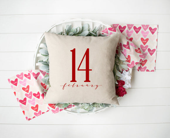 Valentine's Day February 14th Decorative Pillow Cover